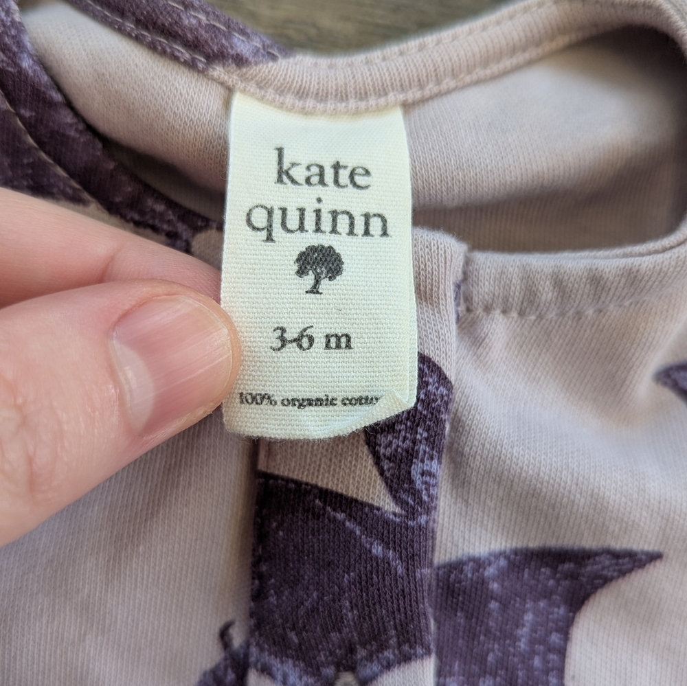 Kate Quinn Purple Bat Print Baby Romper - Picture 3 of 5